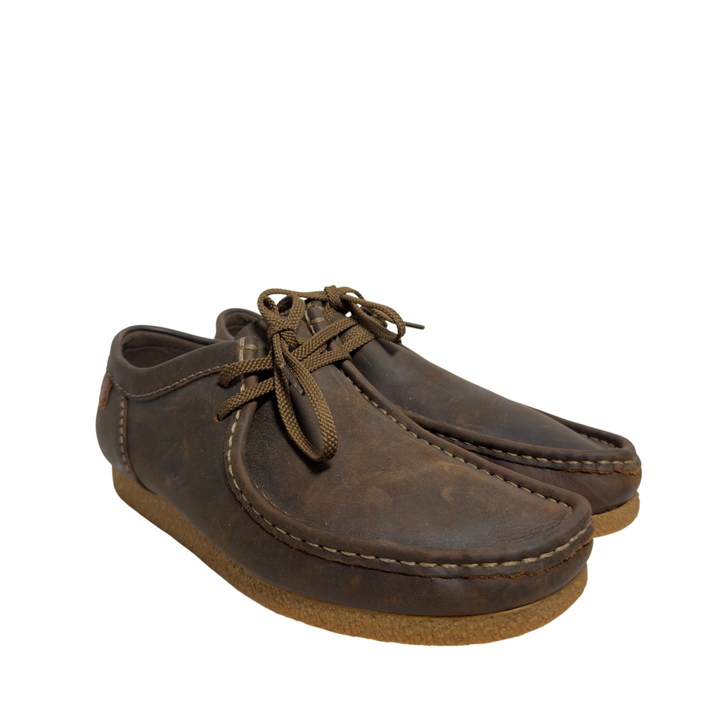 Clarks Shacre II Run Mens 9 Brown Beeswax Leather Moccasin Lace-Up Shoes